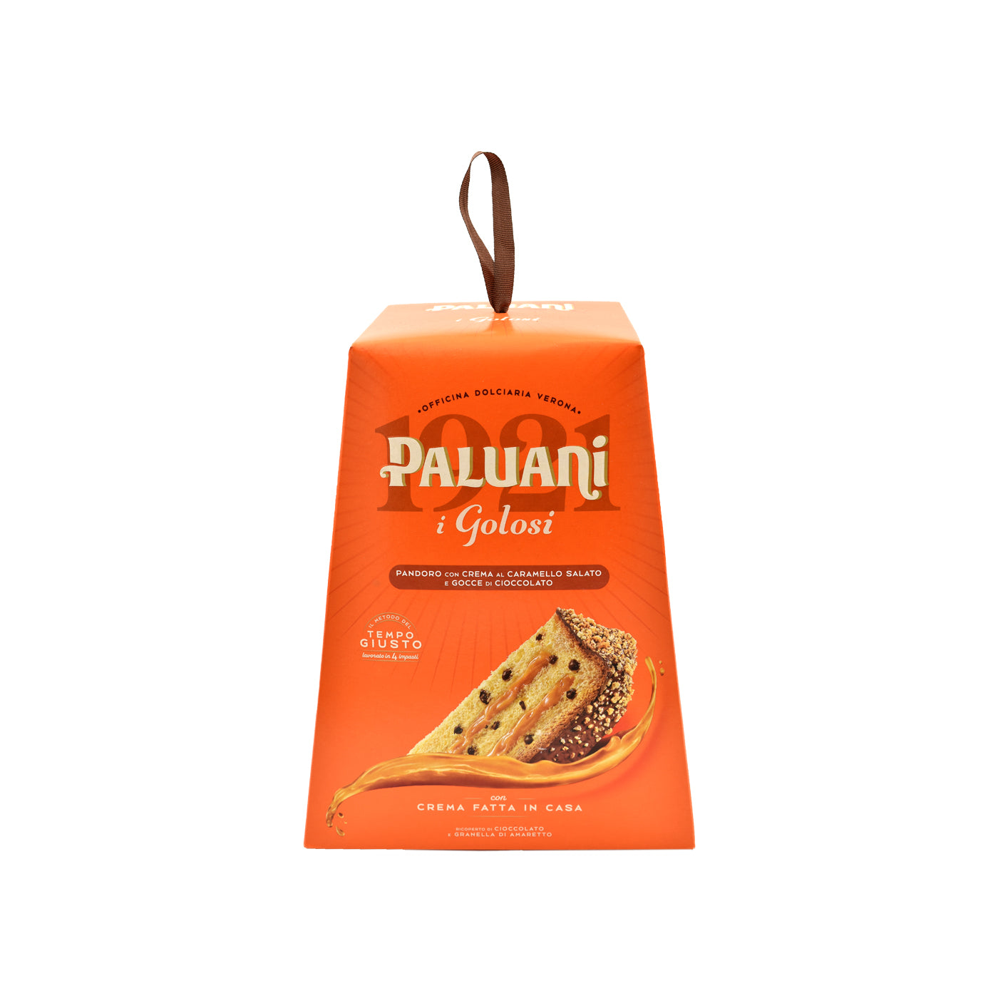 Paluani i Golosi Panettone with Caramel Cream and Chocolate Chunks