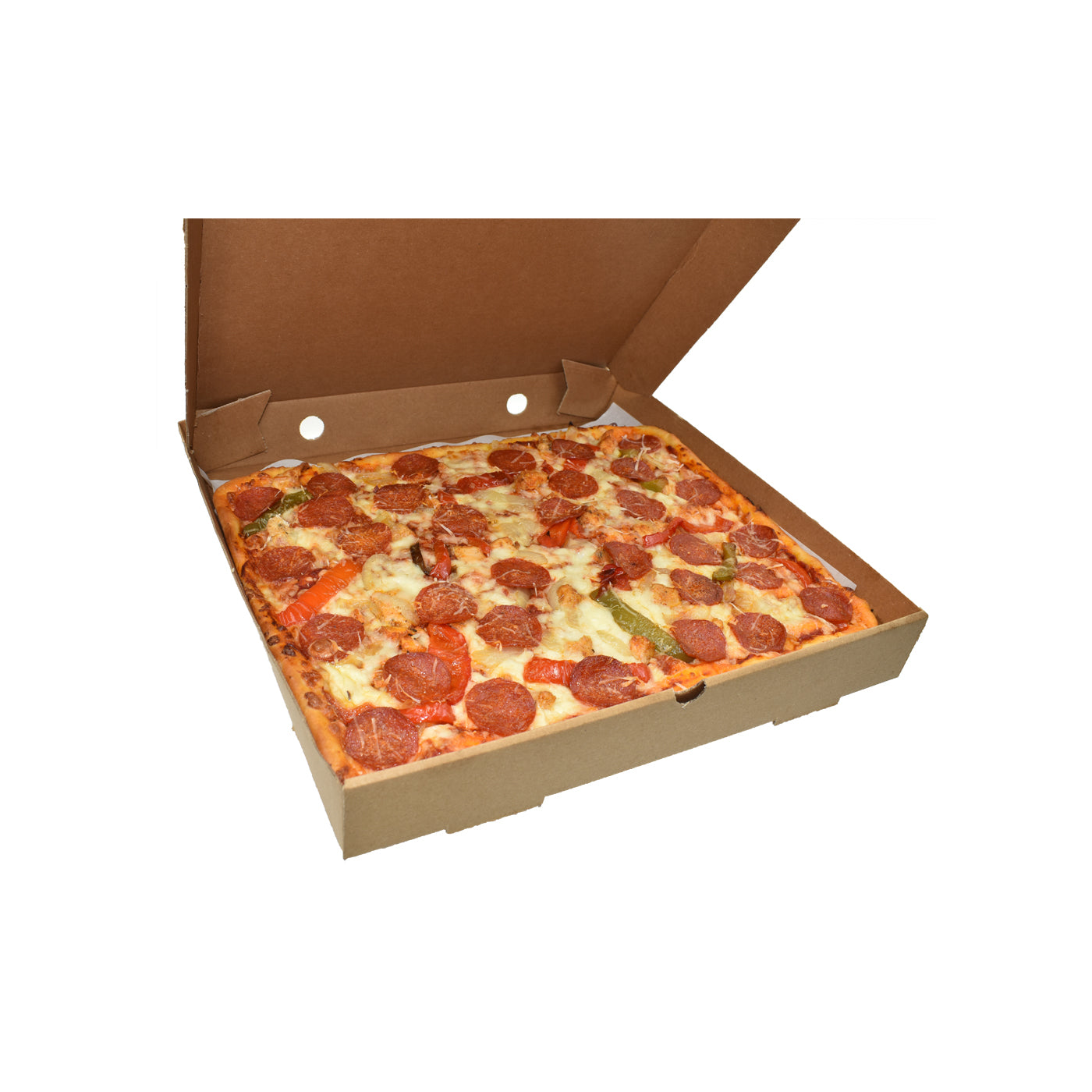 Chicken Pepperoni and Roasted Vegetables Pizza